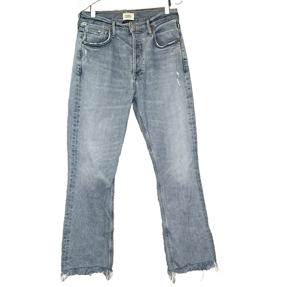 Citizens Of Humanity Isola Jeans Womens Sz 28 Light Wash Distressed button fly